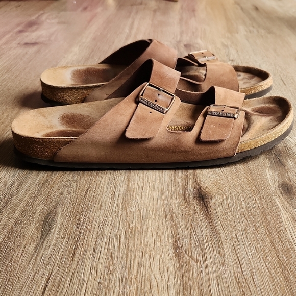 Birkenstock Brown Suede Footbed Slide - Picture 3 of 10
